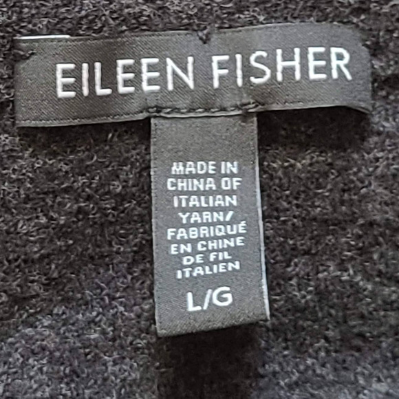 EILEEN FISHER Marled Front Solid Back Wool Mohair 3/4 Sleeve Sweater Size Large - Picture 6 of 8